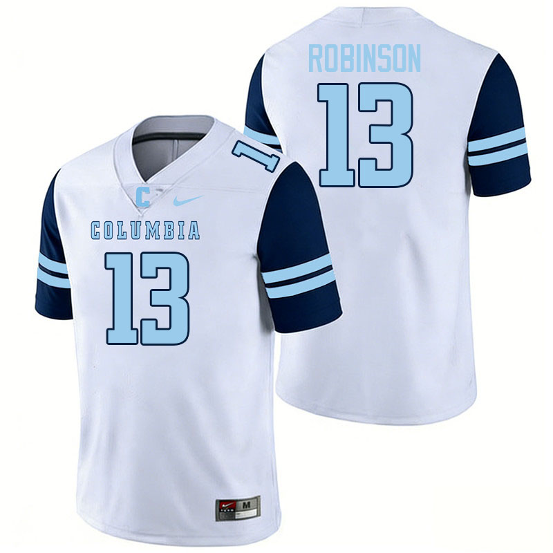 Columbia Lions #13 Beckett Robinson College Football Jerseys,Uniforms Stitched-White